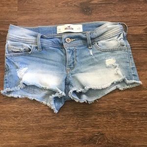 Light wash denim shorts